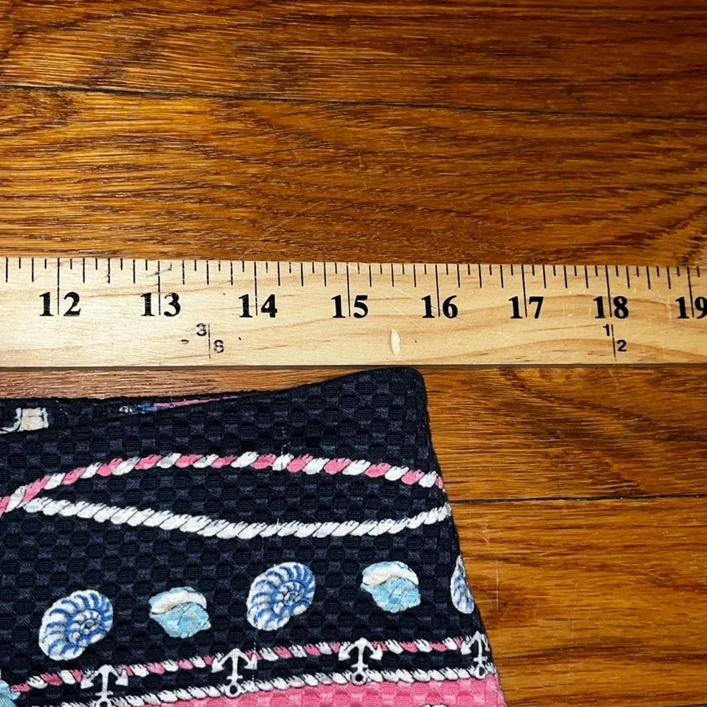 Talbots 8p petite nautical blue pink pencil skirt beachy preppy sailor boat